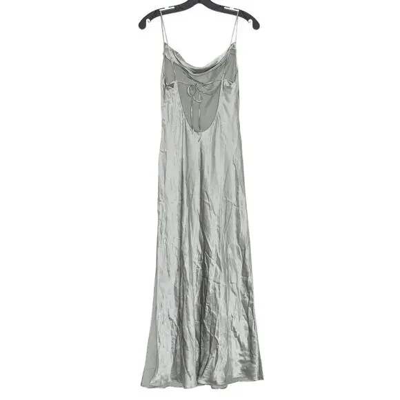 Victorias Secret Slip Dress Silk Cowl Y2K Minimalist Glam Gown Maxi Silver XS - Picture 7 of 7